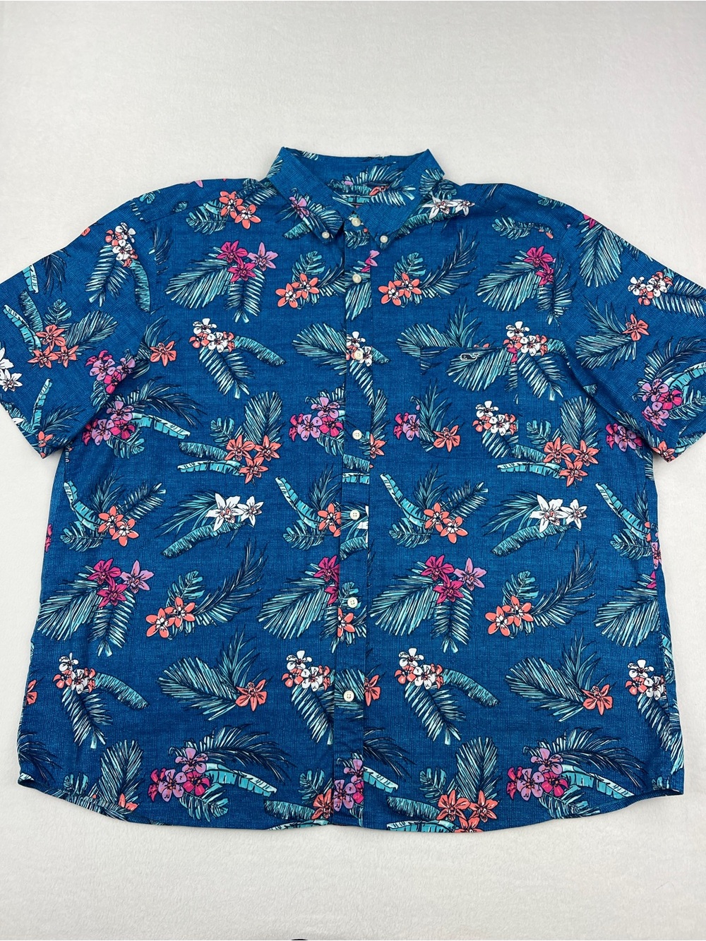 Vineyard Vines Classic Fit Button Down Short Sleeve Hawaiian Floral Shirt Sz XXL